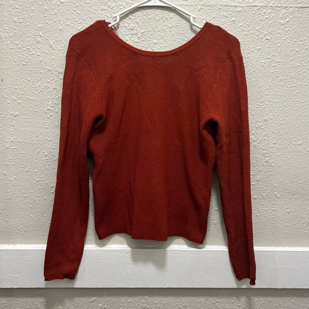 Pink Rose Size Small Retro Russet Crisscross Band Back Sweater NWT